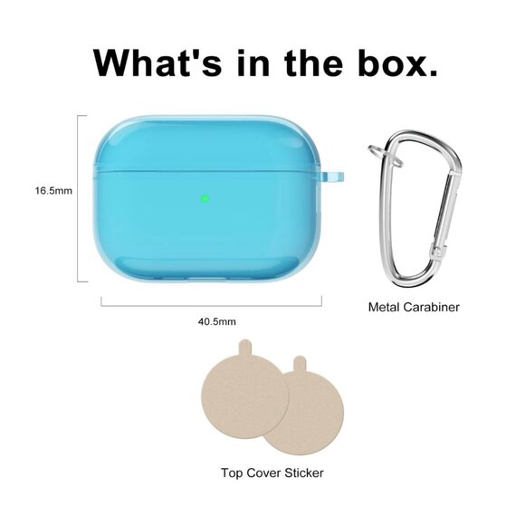 NWT Transparent NEON BLUE Silicone Case for Apple Airpods Pro 2 - Picture 11 of 11